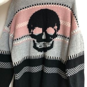 Skull Cashmere Cardigan Sweater 70% Wool 30% Cashmere